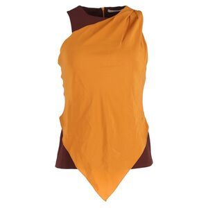 Etro Layered Sleeveless Top in Brown and Orange Polyester